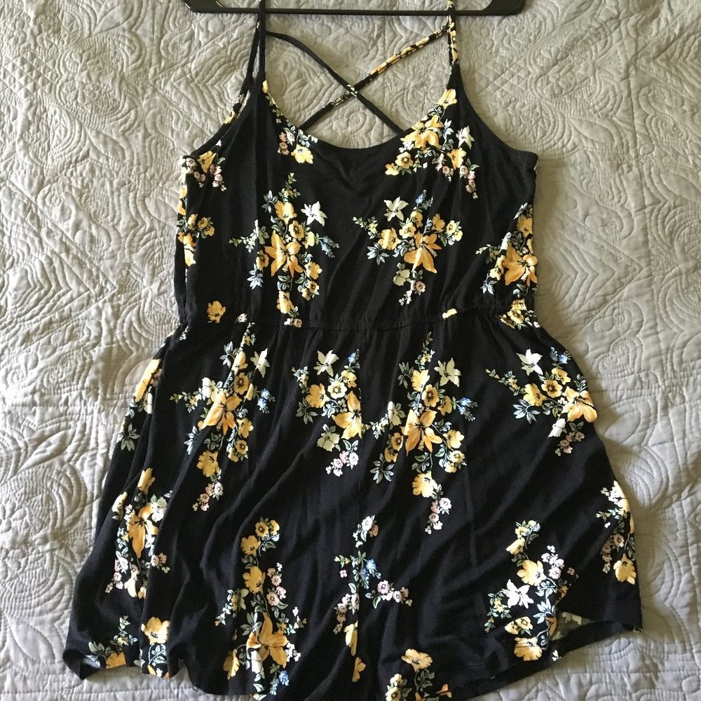 Black Floral Romper